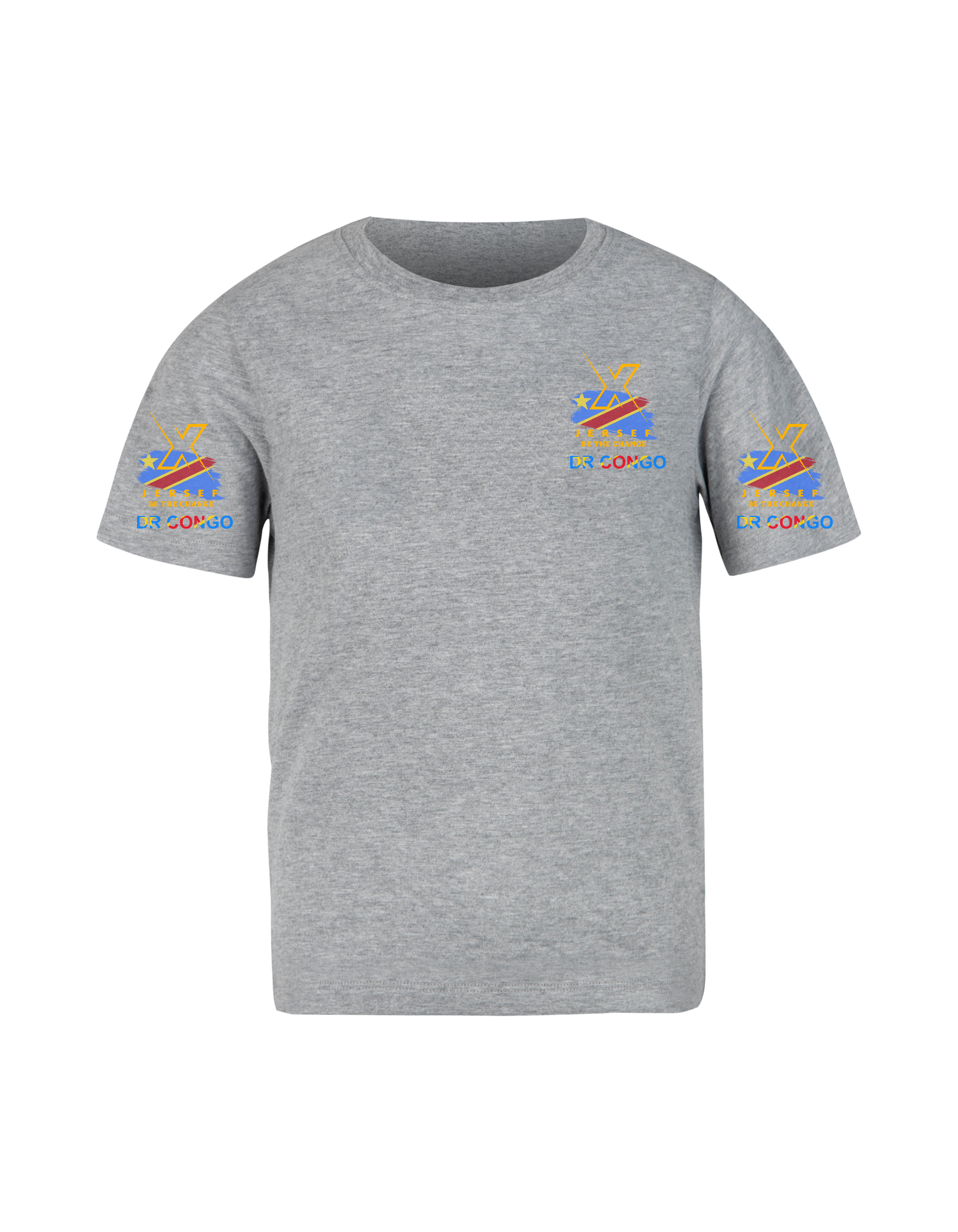 T-shirt gris DR Congo unisexe 100% coton