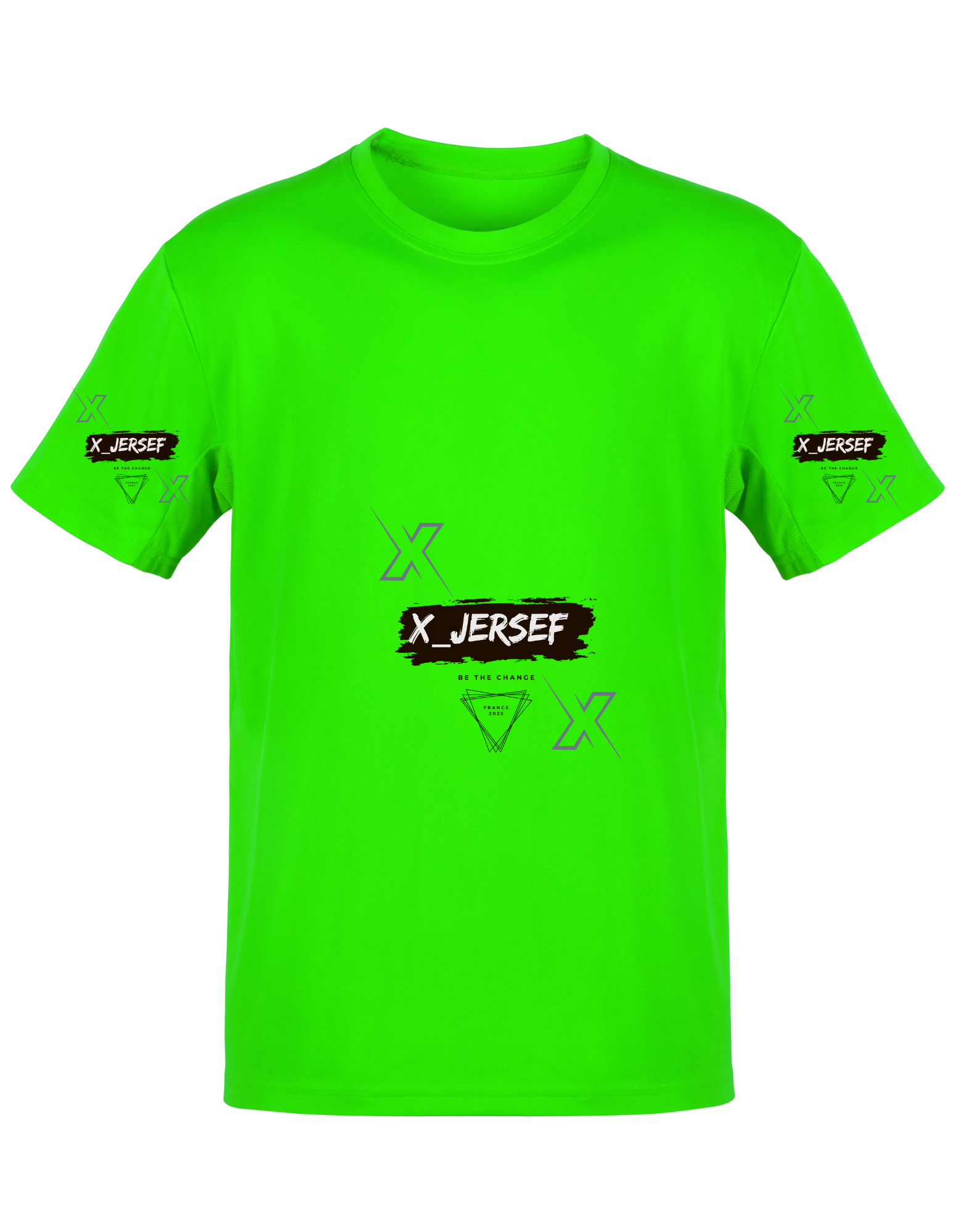 T-shirt X_JERSEF vert fluo 100% polyester