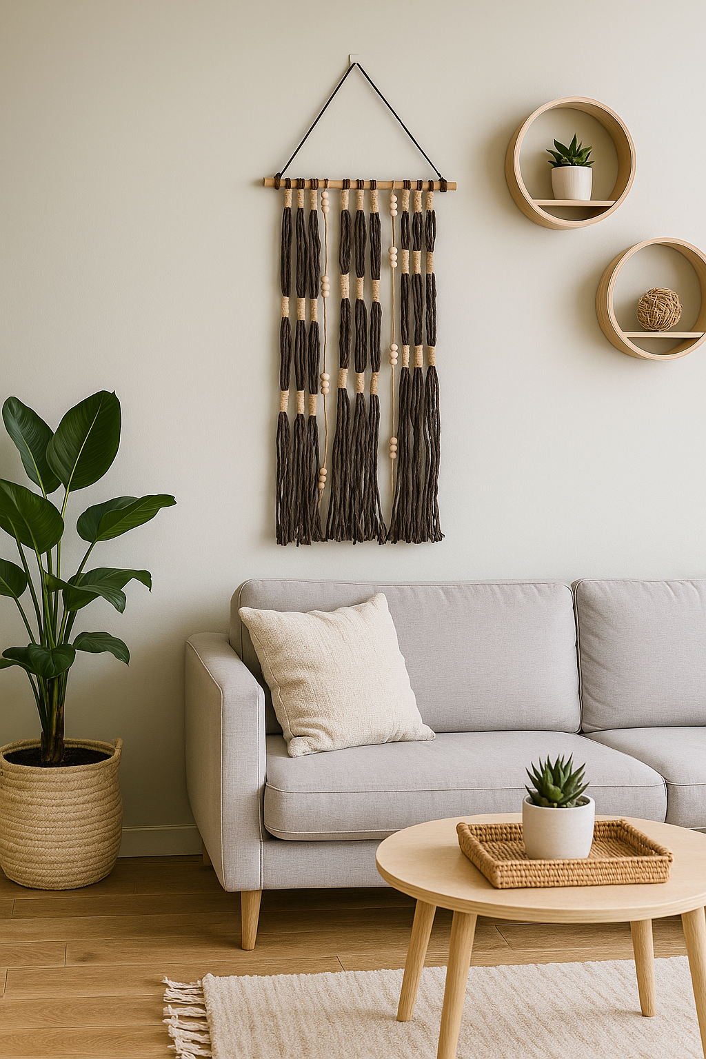 Três Caminhos – Painel em barbante e juta