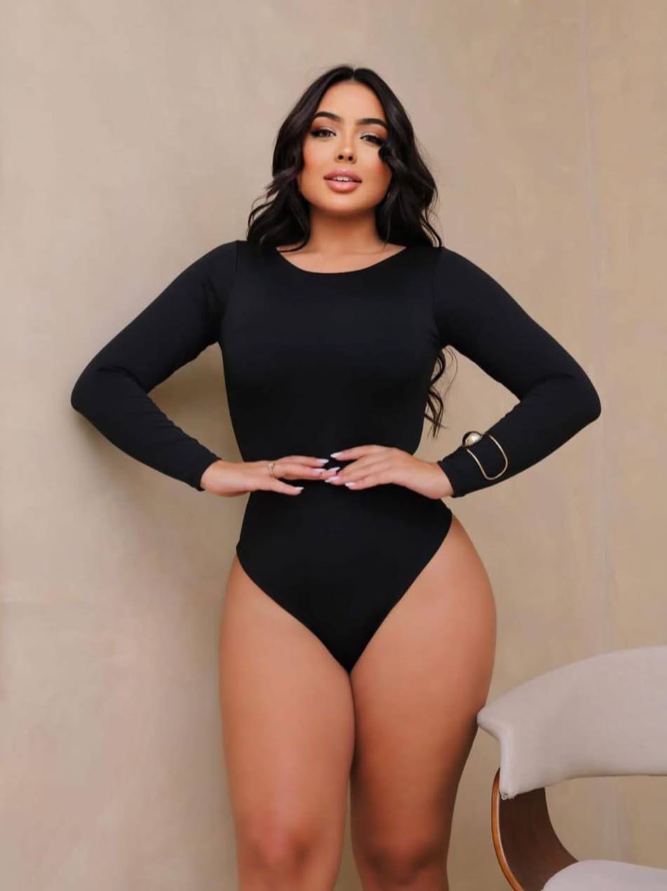 Body Feminino Manga Longa Branco