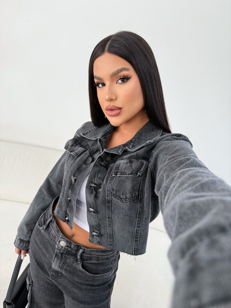 JAQUETA JEANS NAVALHADA