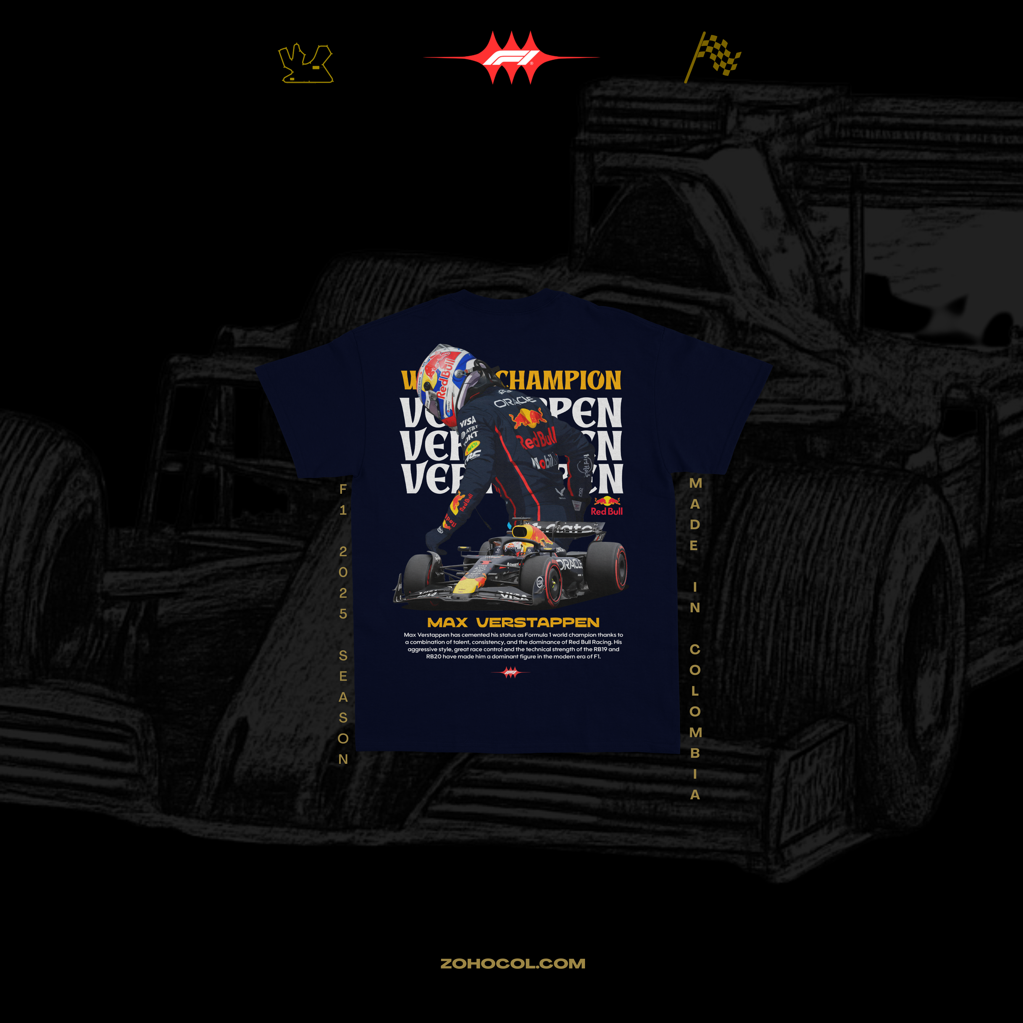 Camiseta Max Verstappen Campeón F1