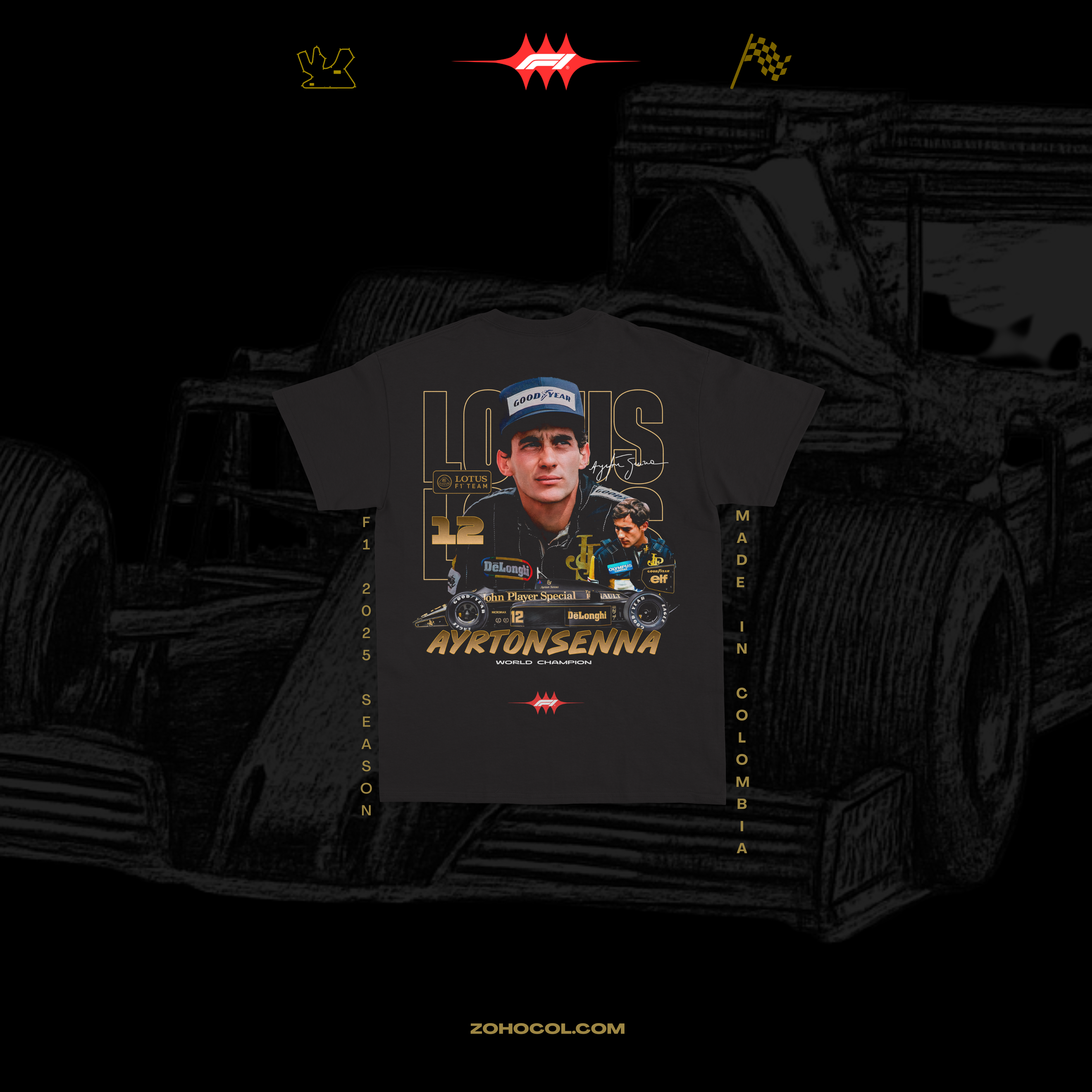 Camiseta Ayrton Senna Lotus 1985