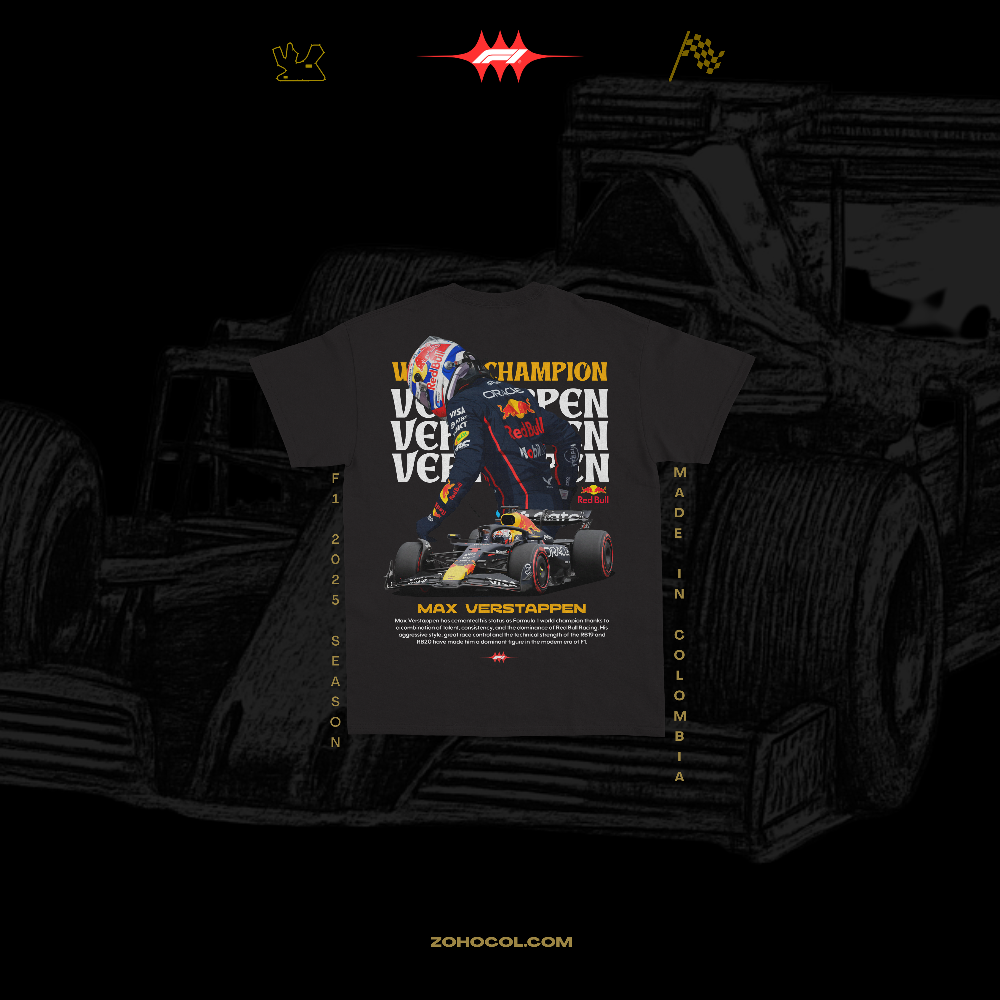 Camiseta Max Verstappen Campeón F1