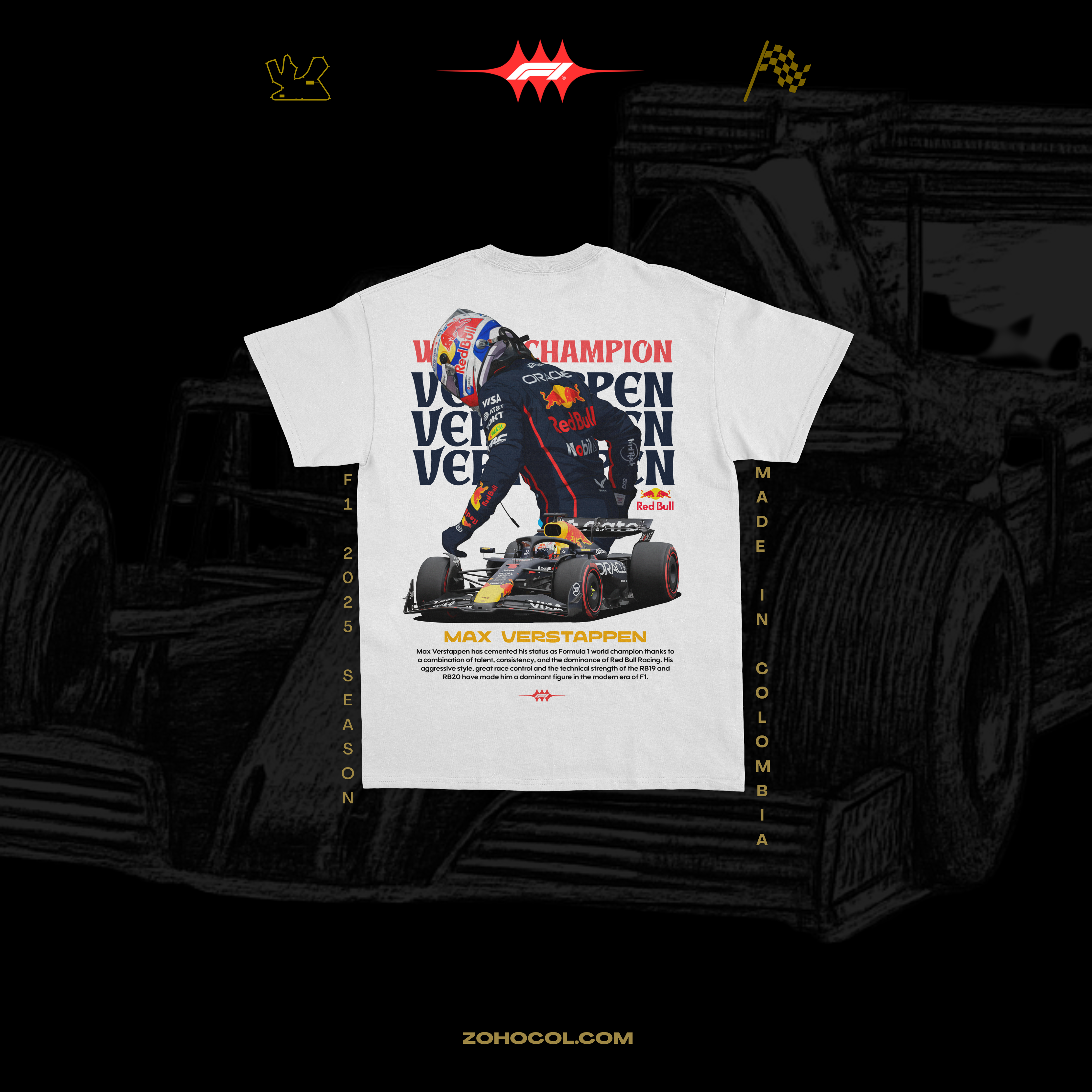 Camiseta Max Verstappen Campeón F1
