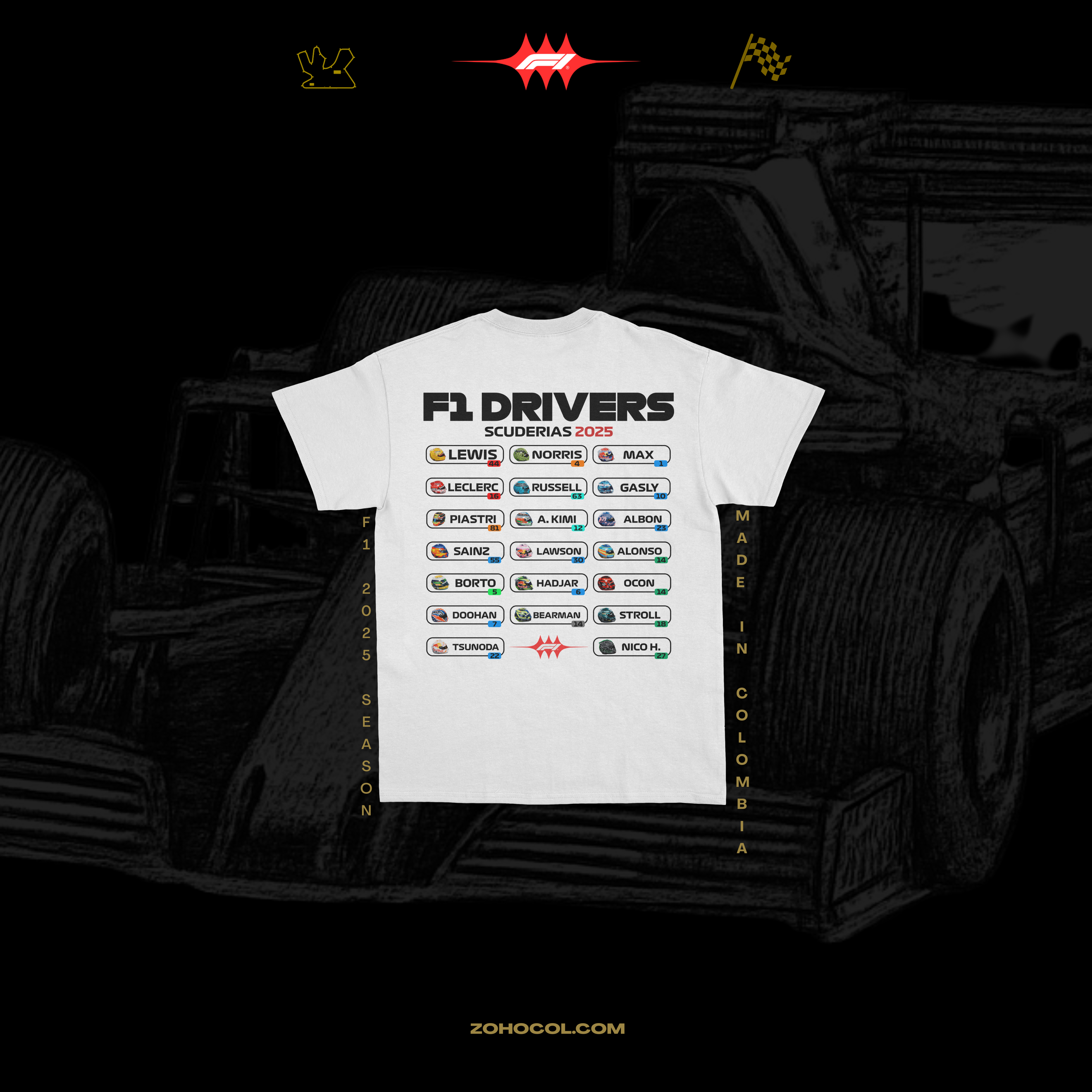 Camiseta F1 Drivers 2025