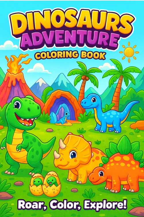 Dinosaurs Adventure Coloring Book
