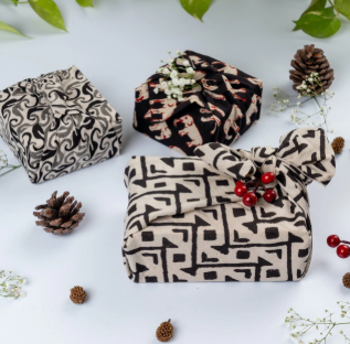 INTERBEST |Reusable Fabric Gift Wraps (Bandhani, Block Print)