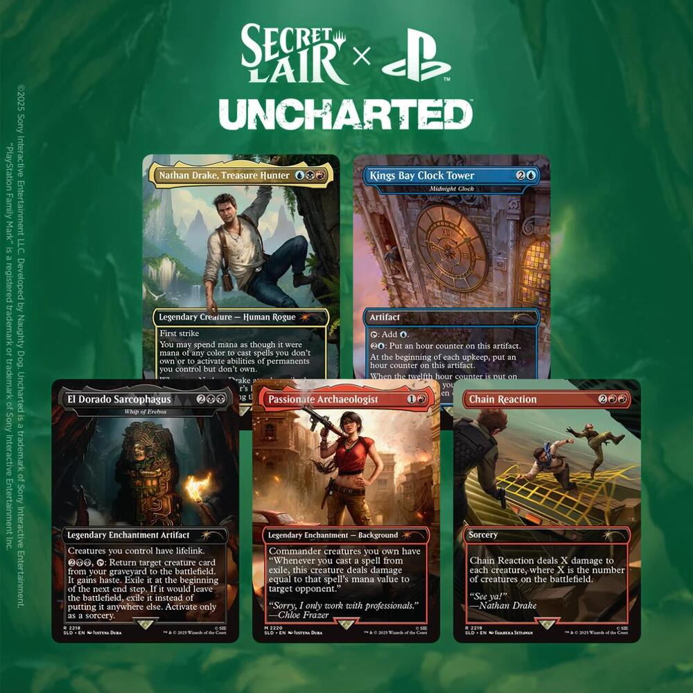 Secret Lair x PlayStation: Uncharted Magic The Gathering Cards