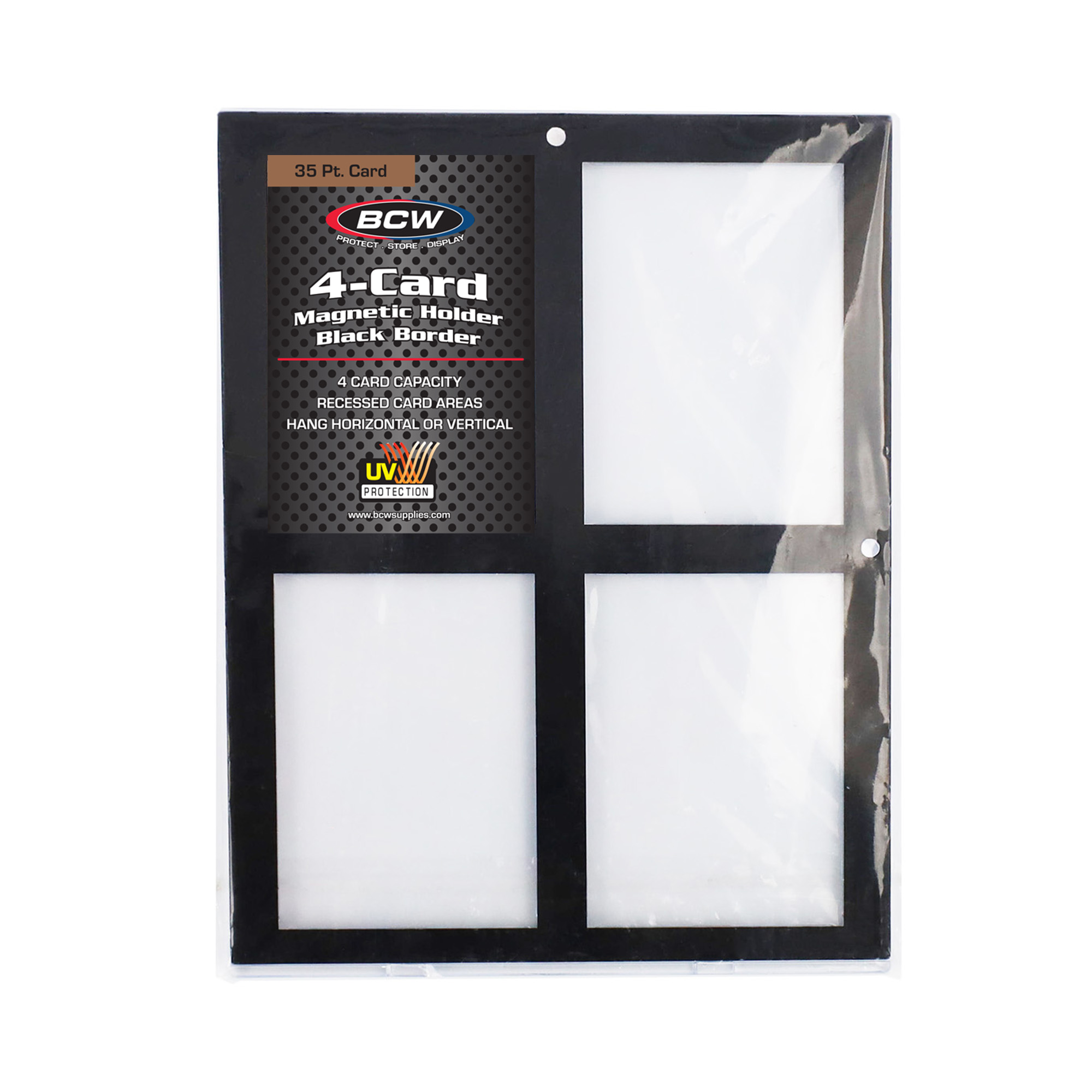 4-Card Magnetic Holder Black Border