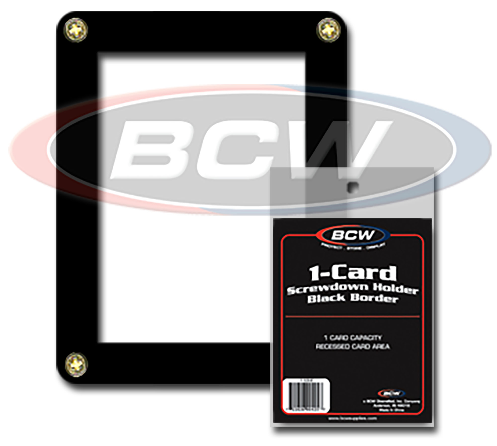 1-Card Screwdown Holder Black Border