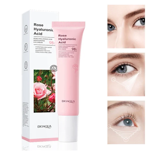 Crema de ojos con ácido hialurónico y rosa