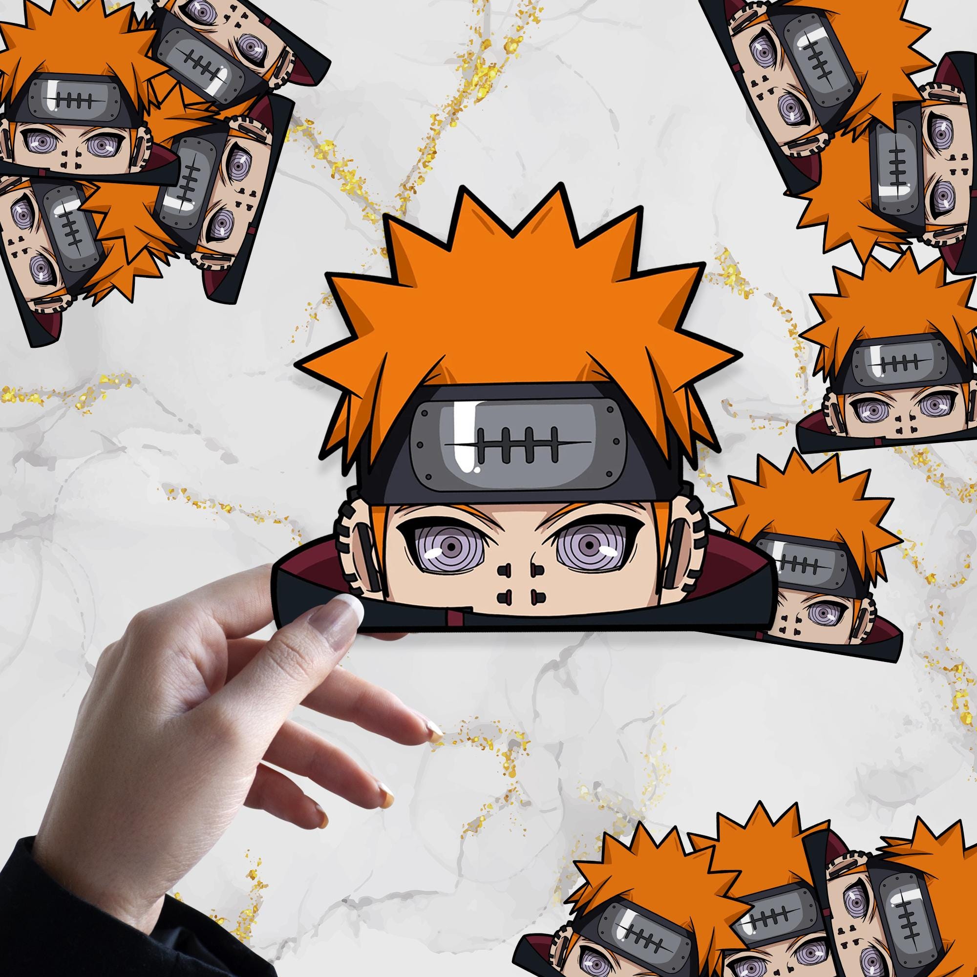 God of Pain Waterproof Anime Peeker Sticker 