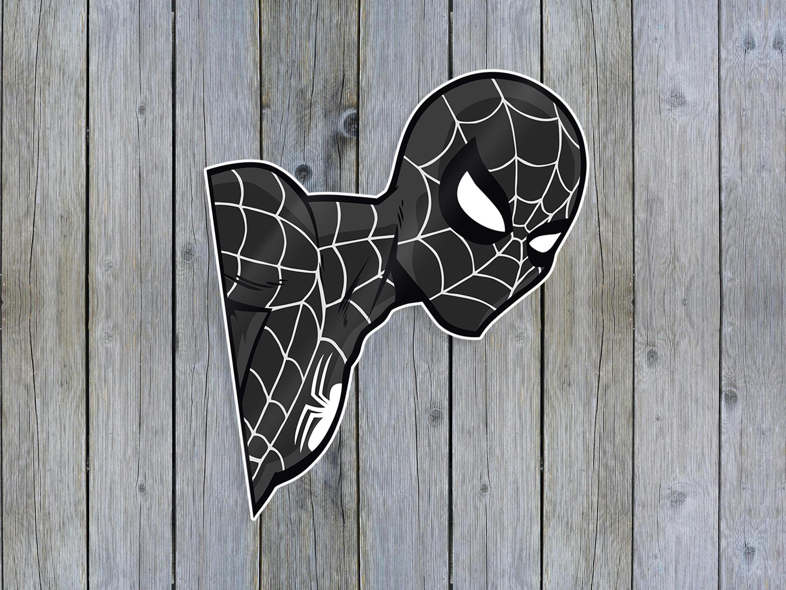 Peeking Black Spider-Man Waterproof Peeker Sticker 