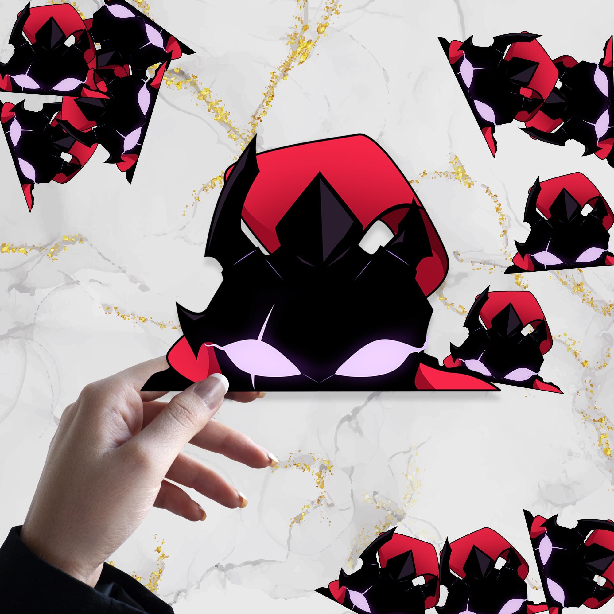 Bloodshade Knight Waterproof Anime Peeker Sticker