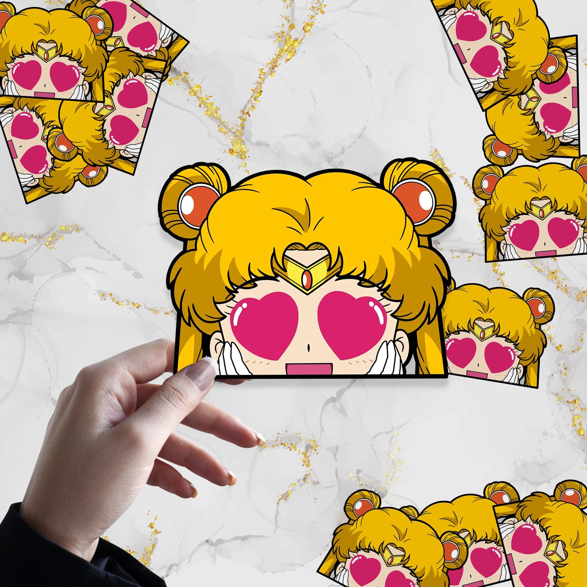 Sailor Swoon Moon Waterproof Anime Peeker Sticker 