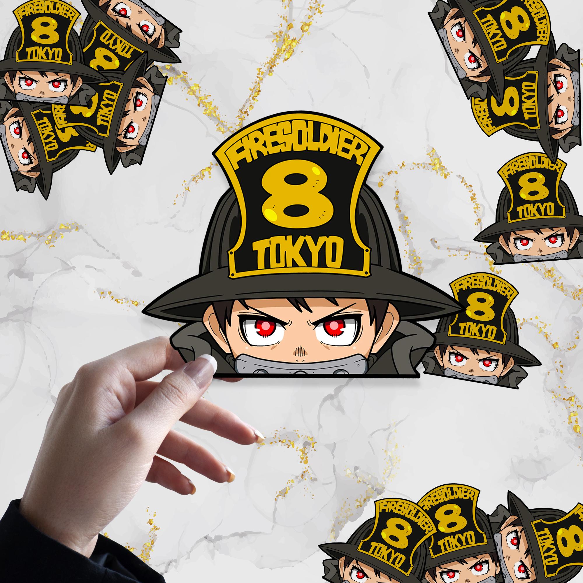 Pyrokinetic Fire Fighter Waterproof Anime Peeker Sticker