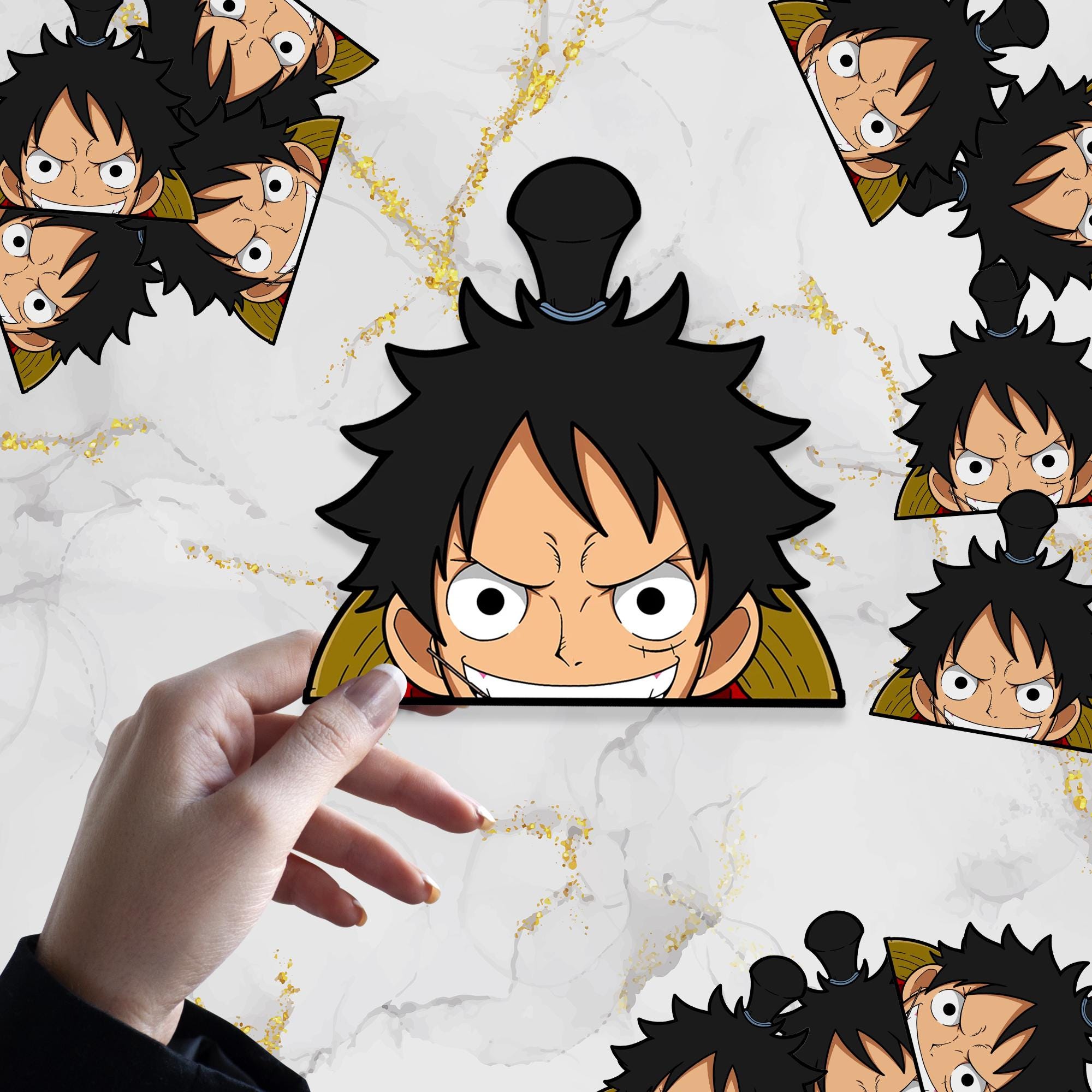 Straw Hat Samurai Waterproof Anime Peeker Sticker 