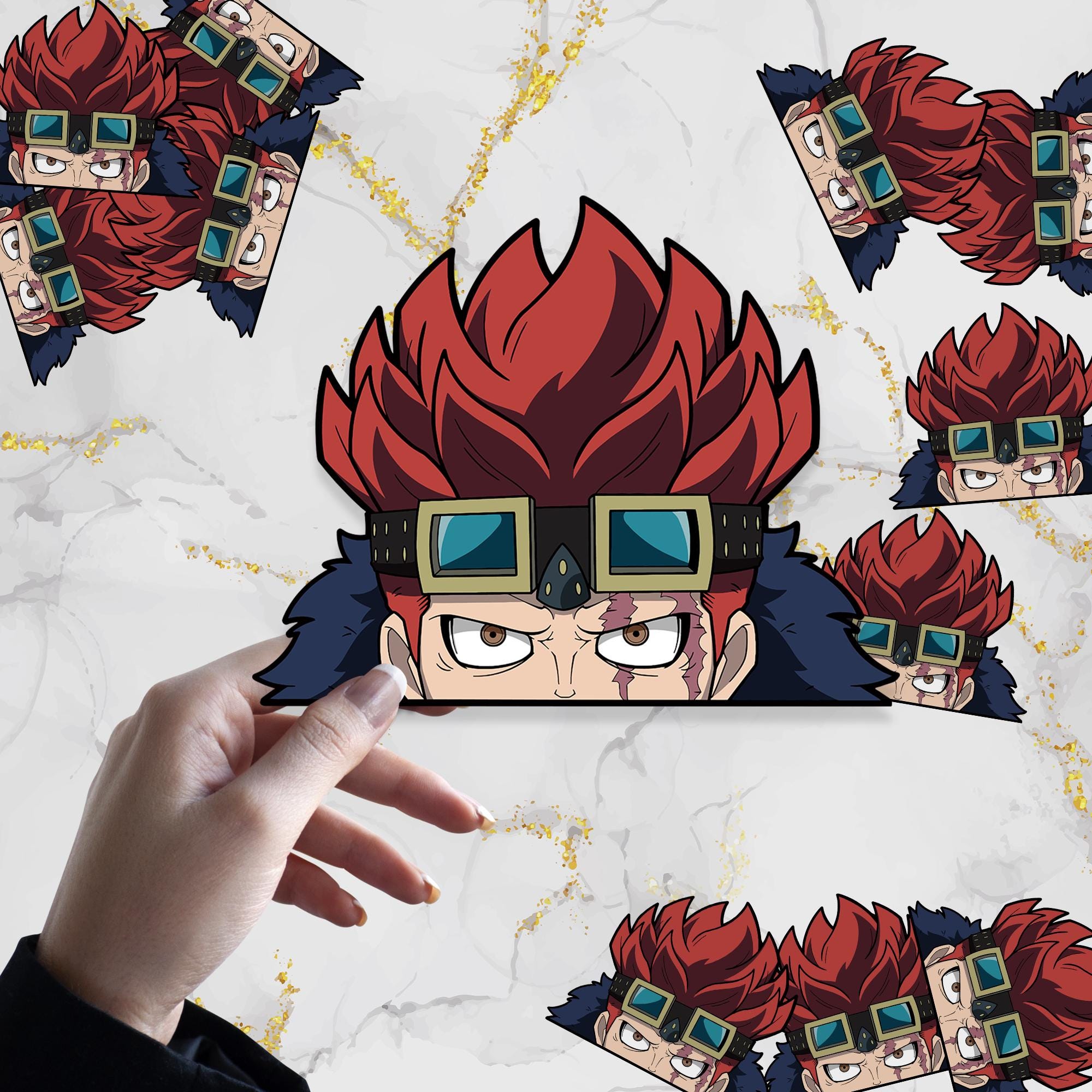 Crimson Pirate Waterproof Anime Peeker Sticker 