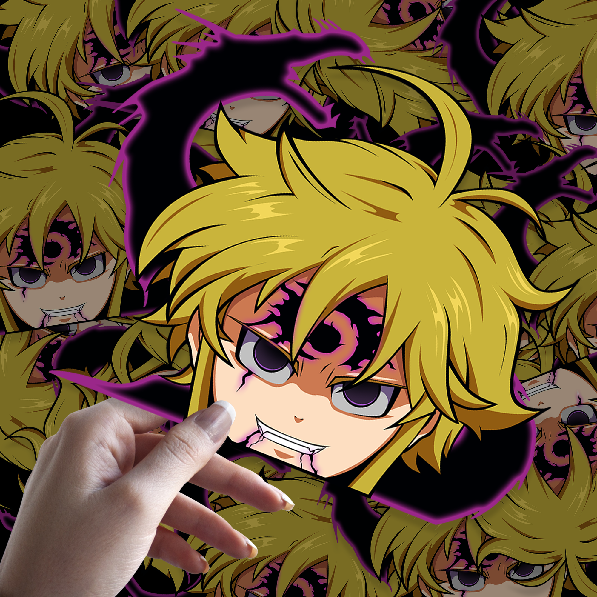 Dragon Wrath Waterproof Anime Peeker Sticker 
