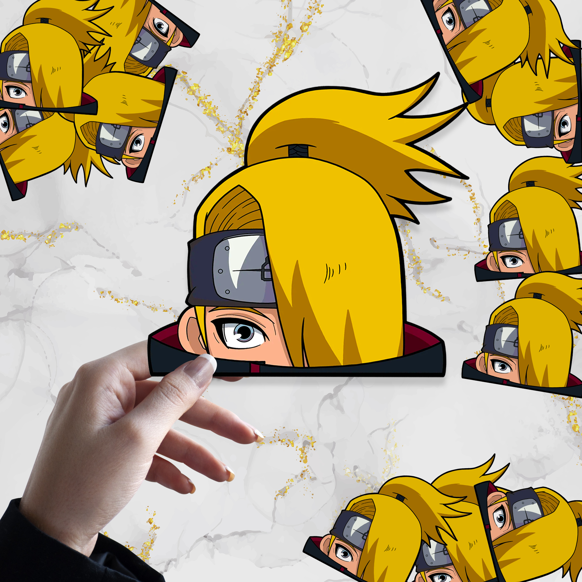 Explosive Artist Waterproof Anime Peeker Stickers 