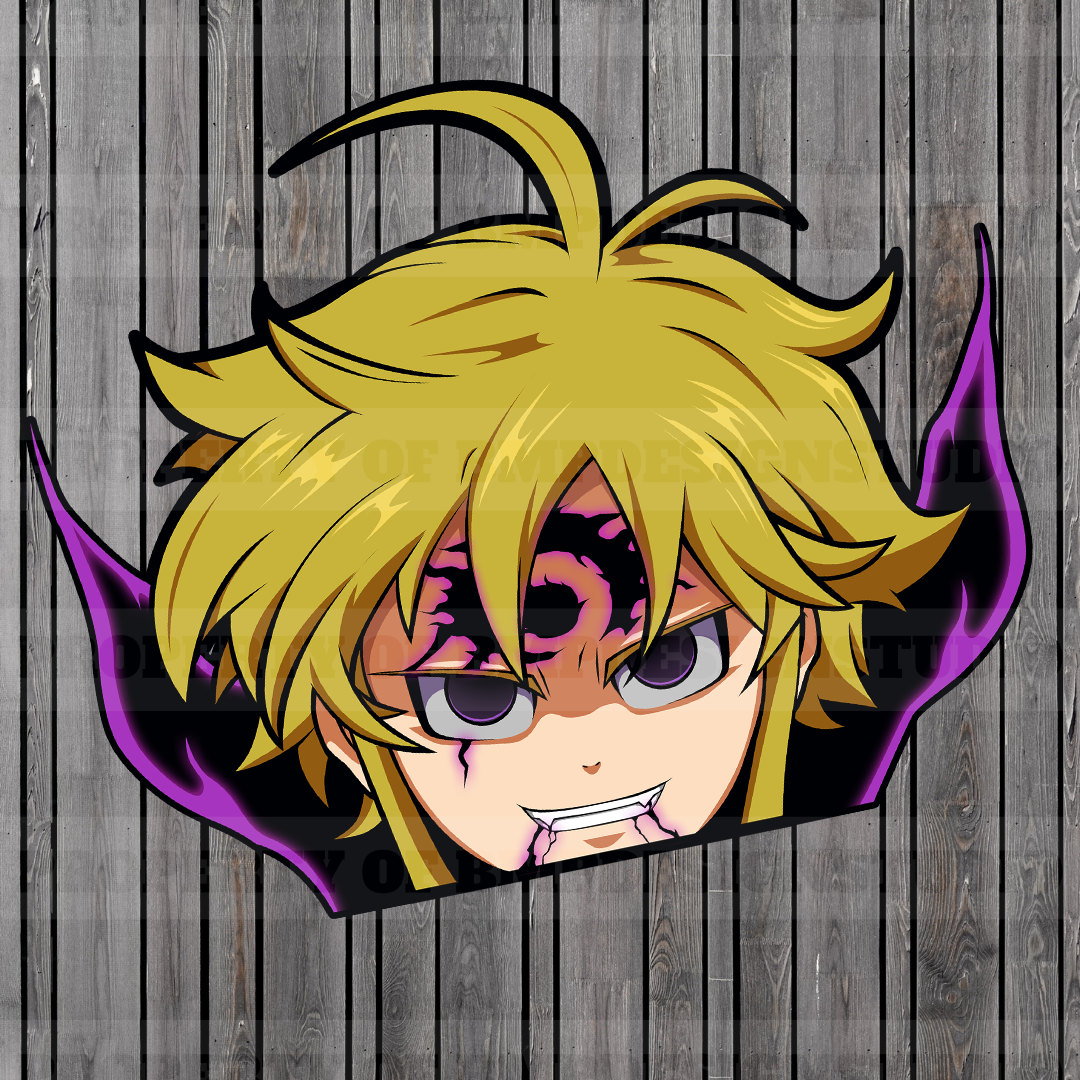 Cursed Fang Waterproof Anime Peeker Sticker 