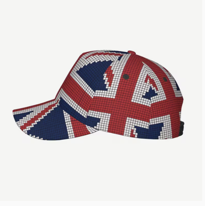 England Flag Checkered Baseball Cap – Adjustable Snapback