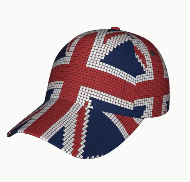 England Flag Checkered Baseball Cap – Adjustable Snapback