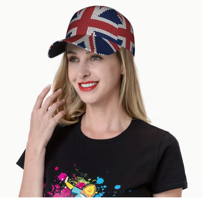 England Flag Checkered Baseball Cap – Adjustable Snapback