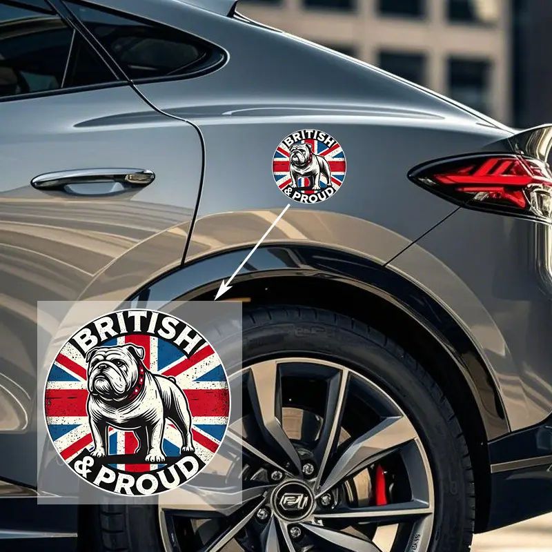 British Bulldog Retro Vinyl Sticker – Waterproof, Durable & Versatile for Cars, Bumpers, Laptops, Helmets, Toolboxes & More