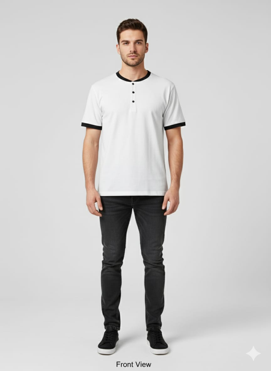 White Henley T-Shirt
