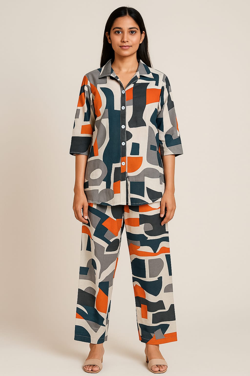 Abstract Print Lounge Set