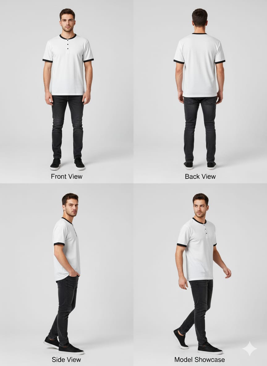 White Henley T-Shirt