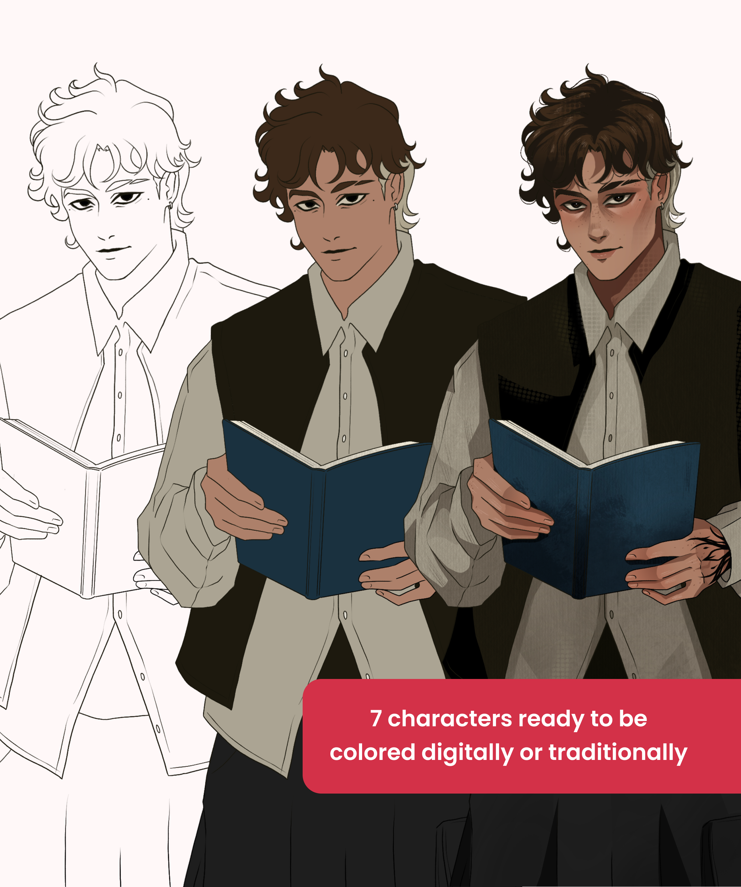 Coloring book - 7 personnages à colorer