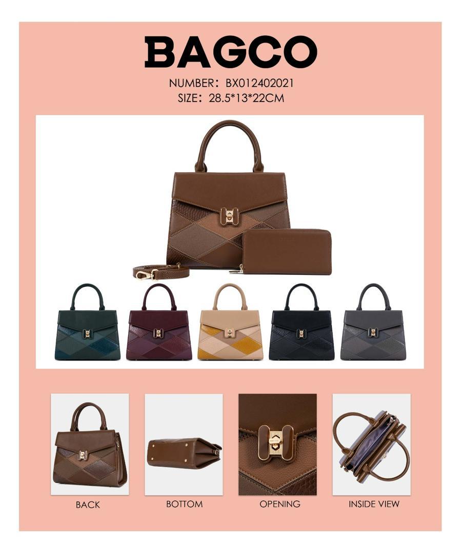 Leather handbag with wallet