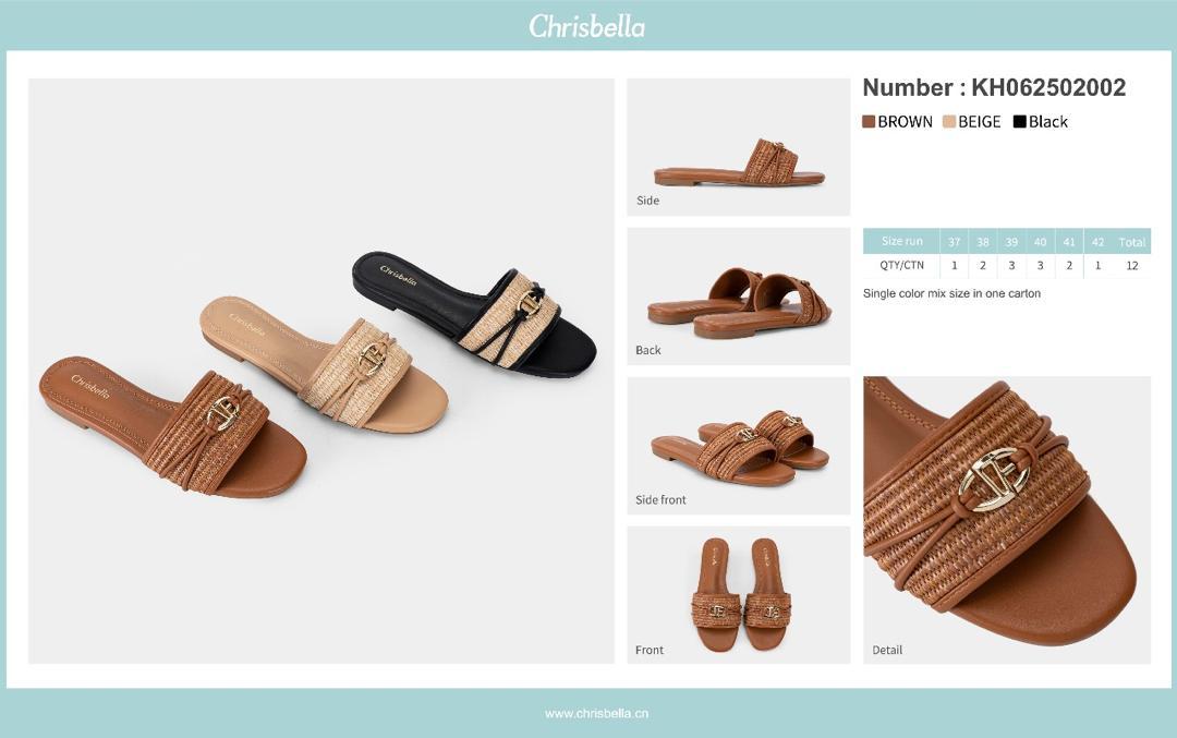 Chrisbello Woven Slide Sandals