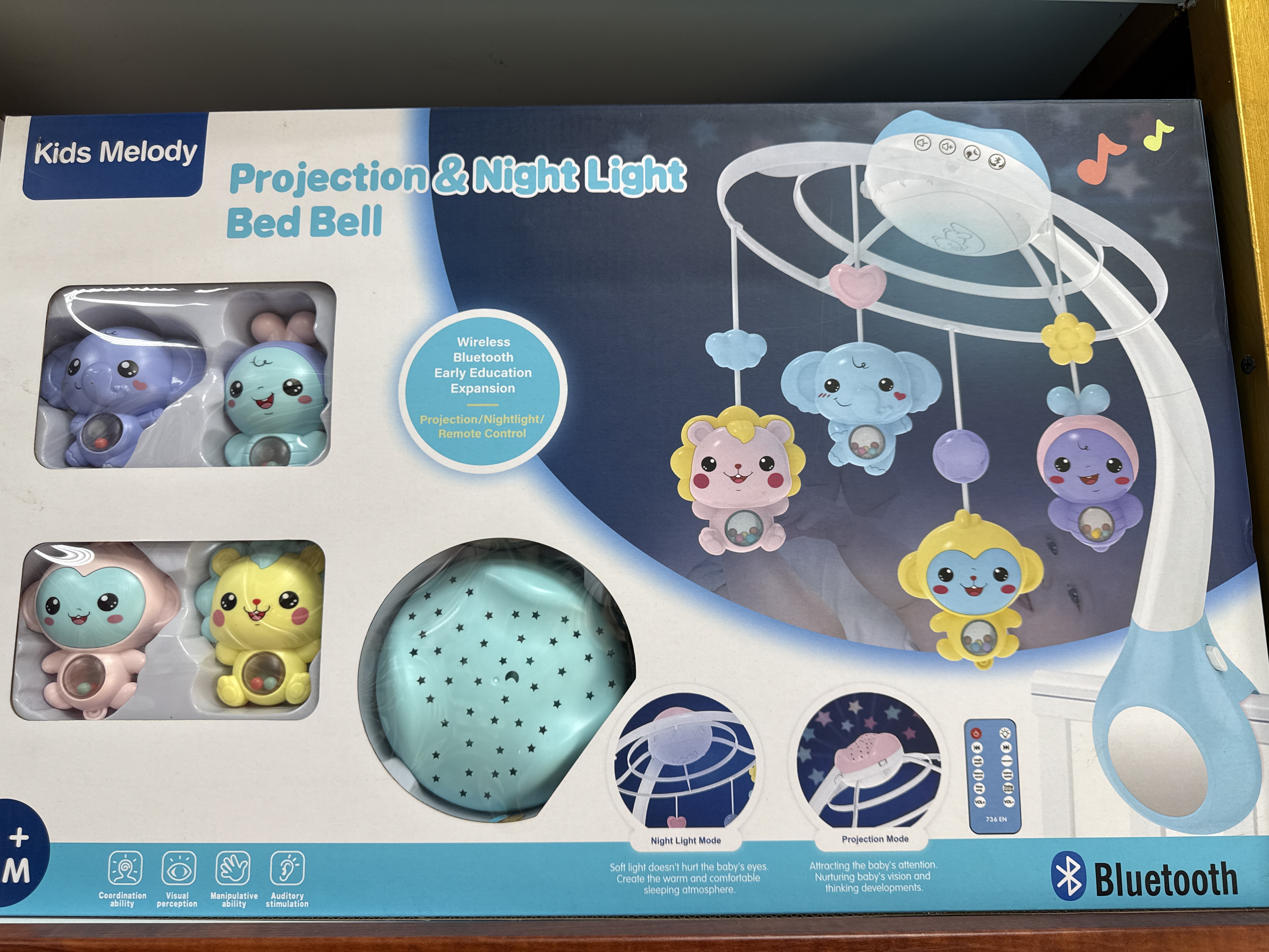 Kids Melody Projection & Night Light Bed Bell