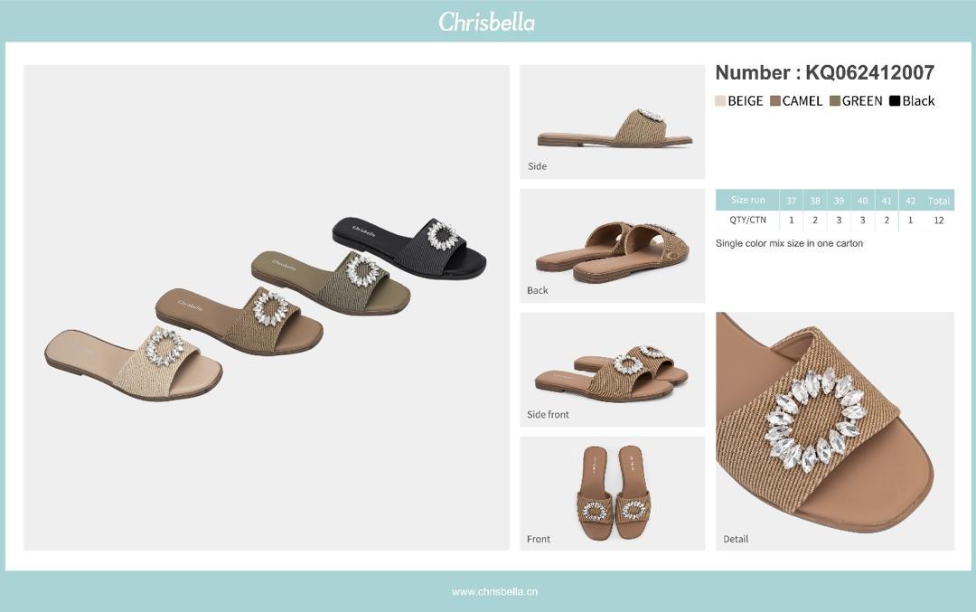 Crystal Embellished Women's Slide Sandals