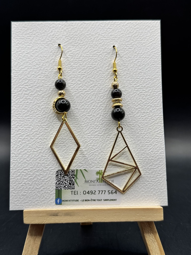 Boucles d'oreilles géométriques dorées