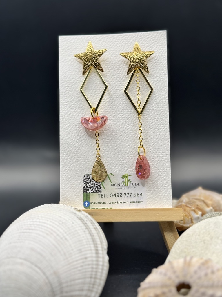 Boucles d'oreilles étoiles dorées