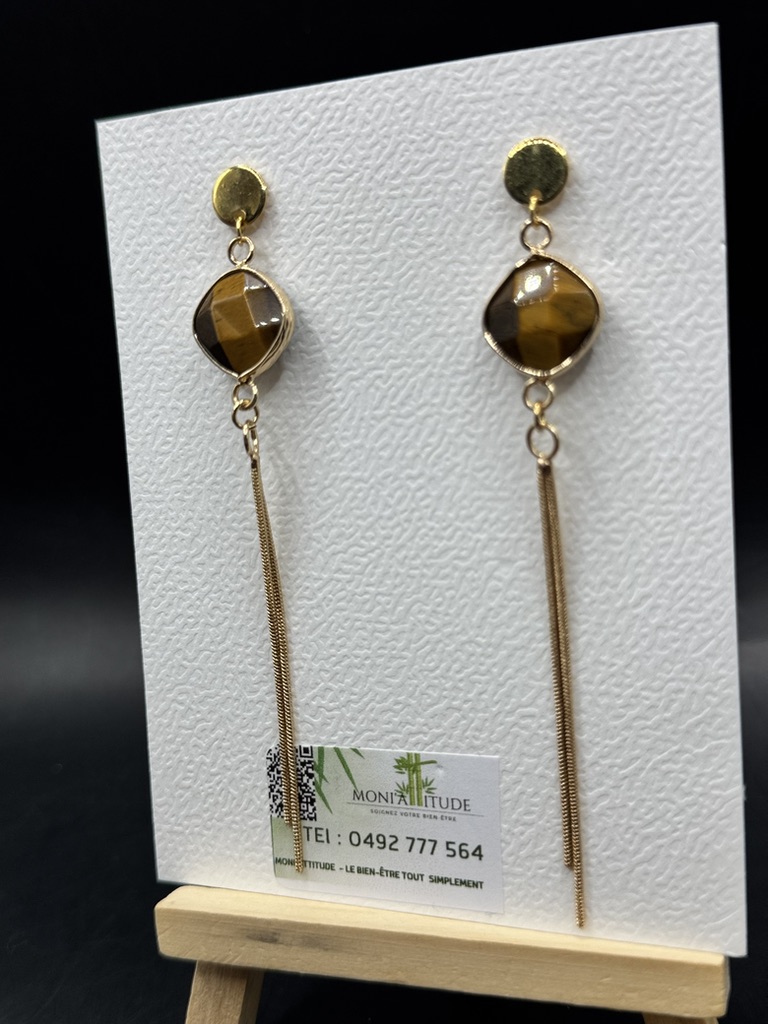Boucles d’oreilles pendantes dorées