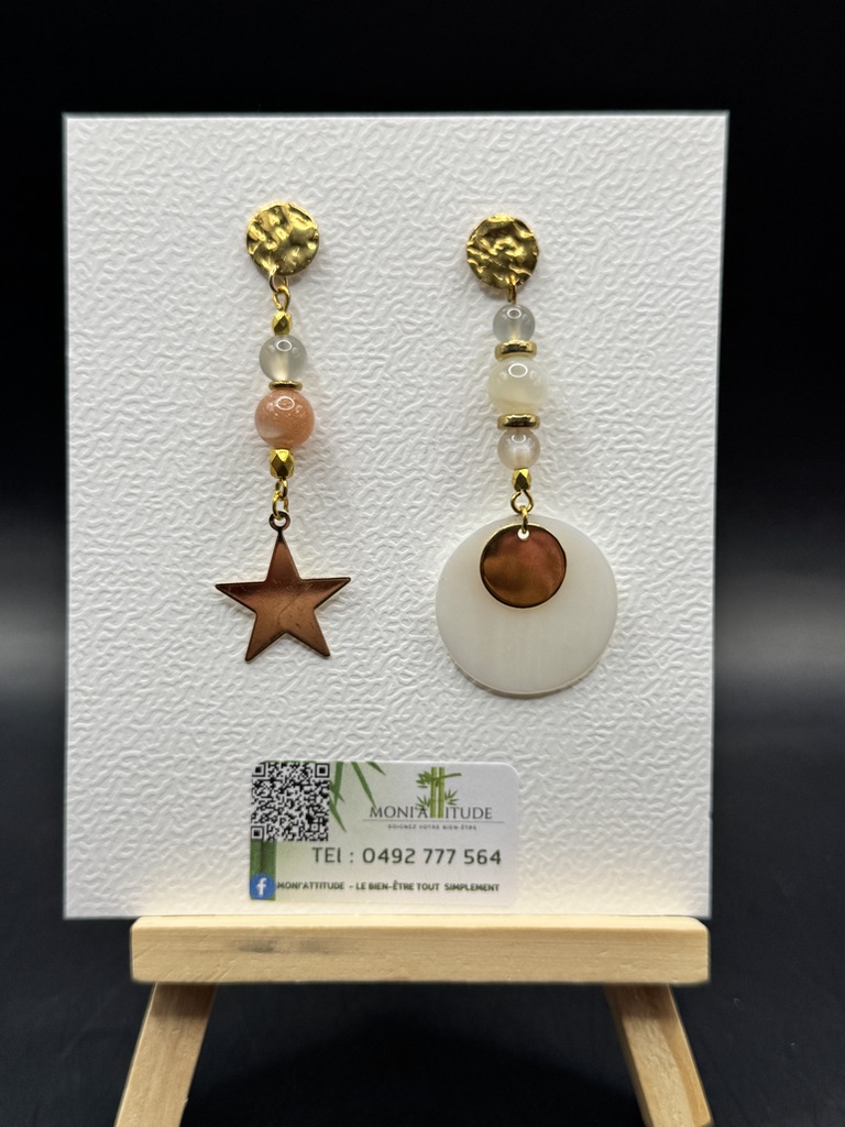 Boucles d'oreilles asymétriques artisanales