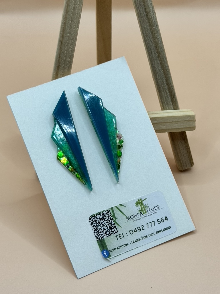 Boucles d'oreilles géométriques en résine
