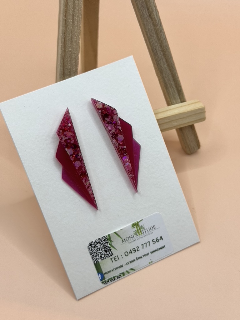 Boucles d'oreilles géométriques rouges