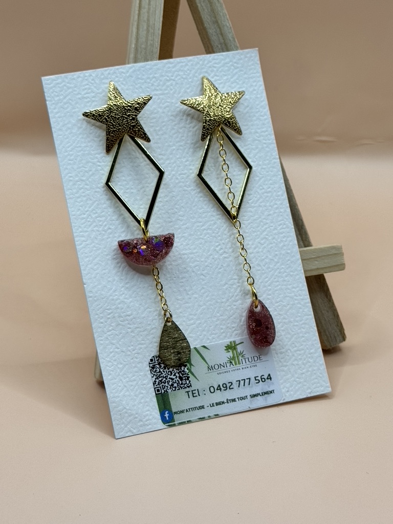 Boucles d'oreilles étoile géométrique