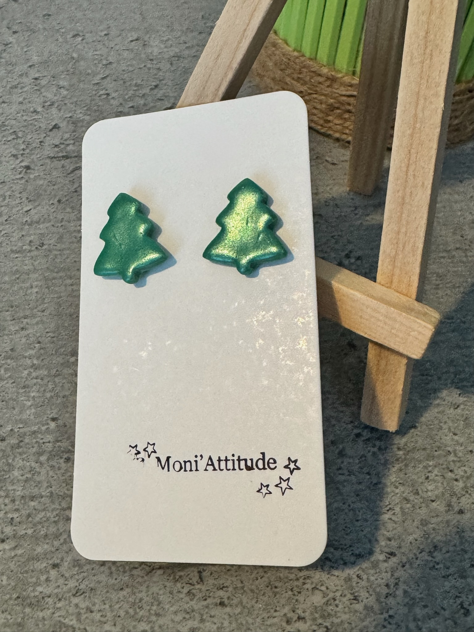 Boucles d'oreilles sapin de Noël