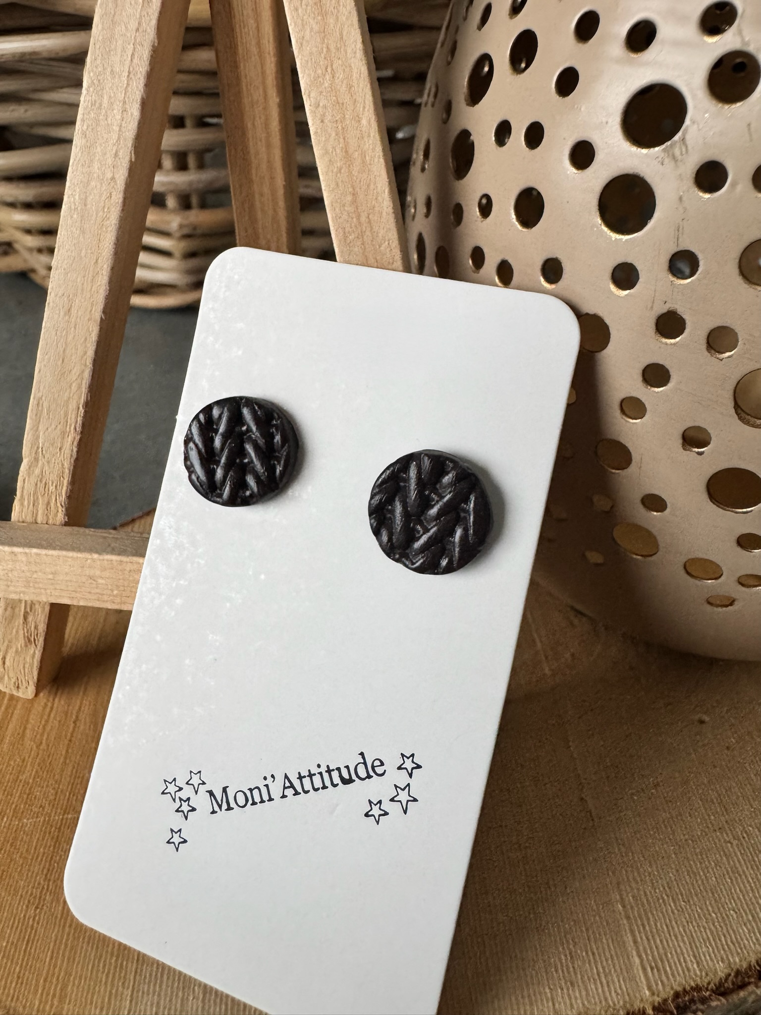 Boucles d'oreilles Puces noires