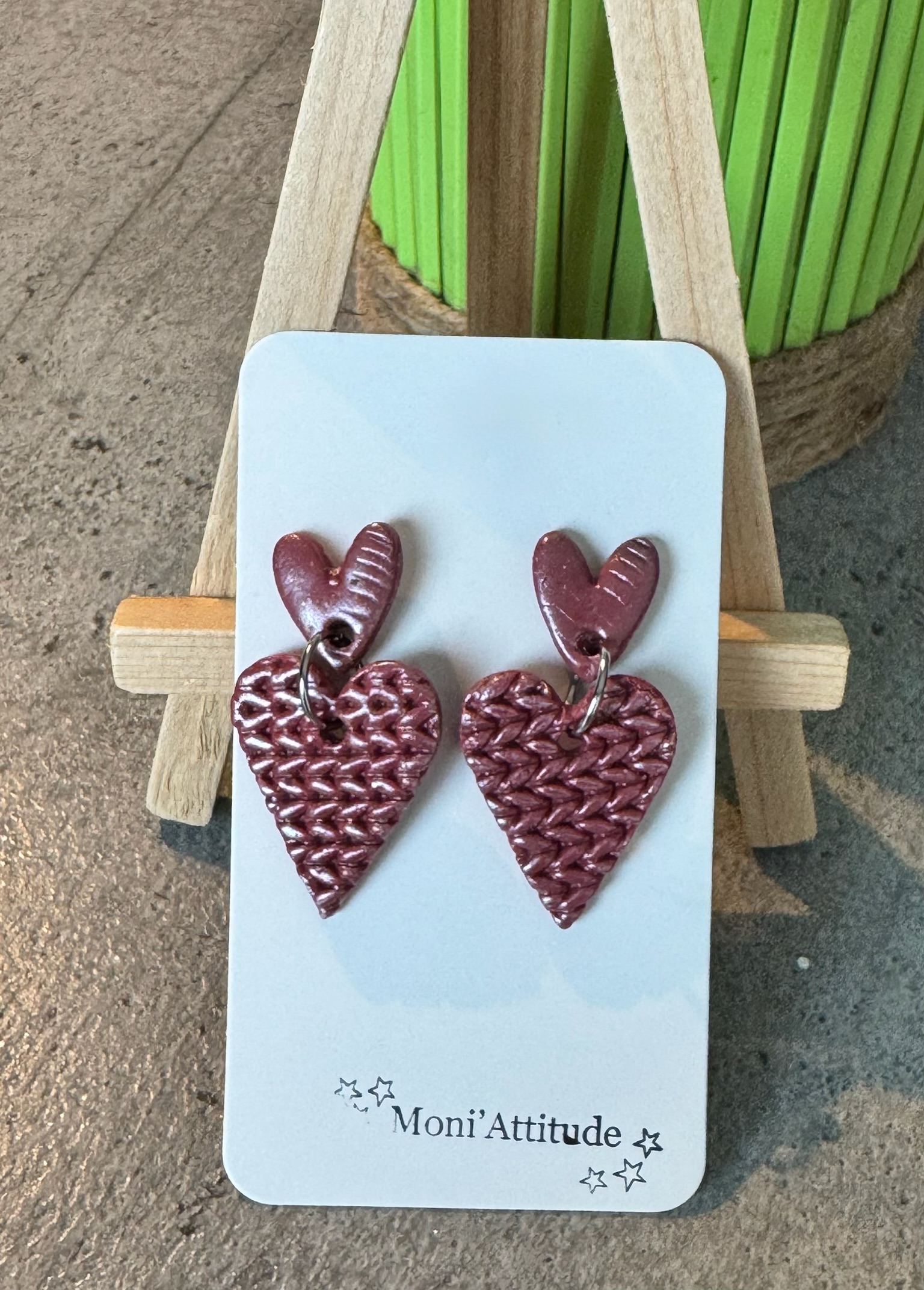 Boucles d'oreilles cœur tressé