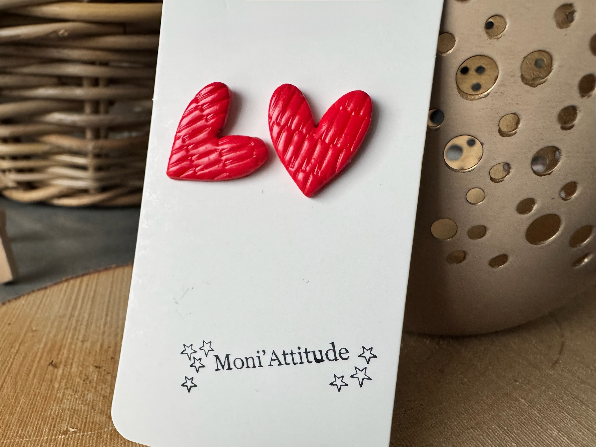 Boucles d’oreilles cœurs rouges