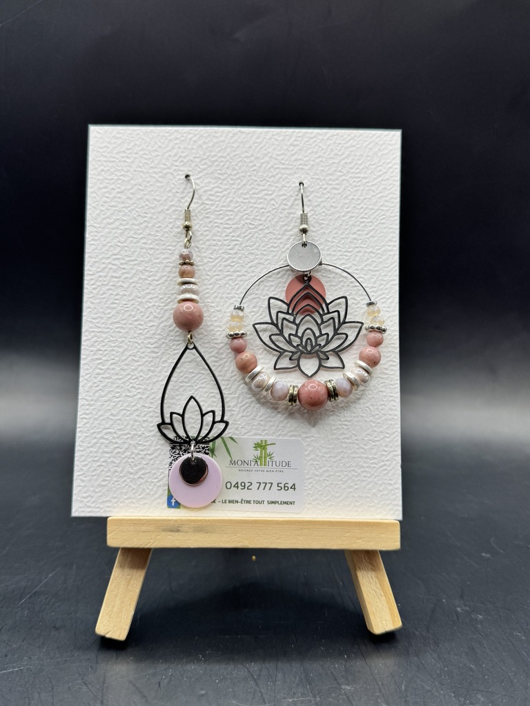 Boucles d'oreilles en forme de lotus